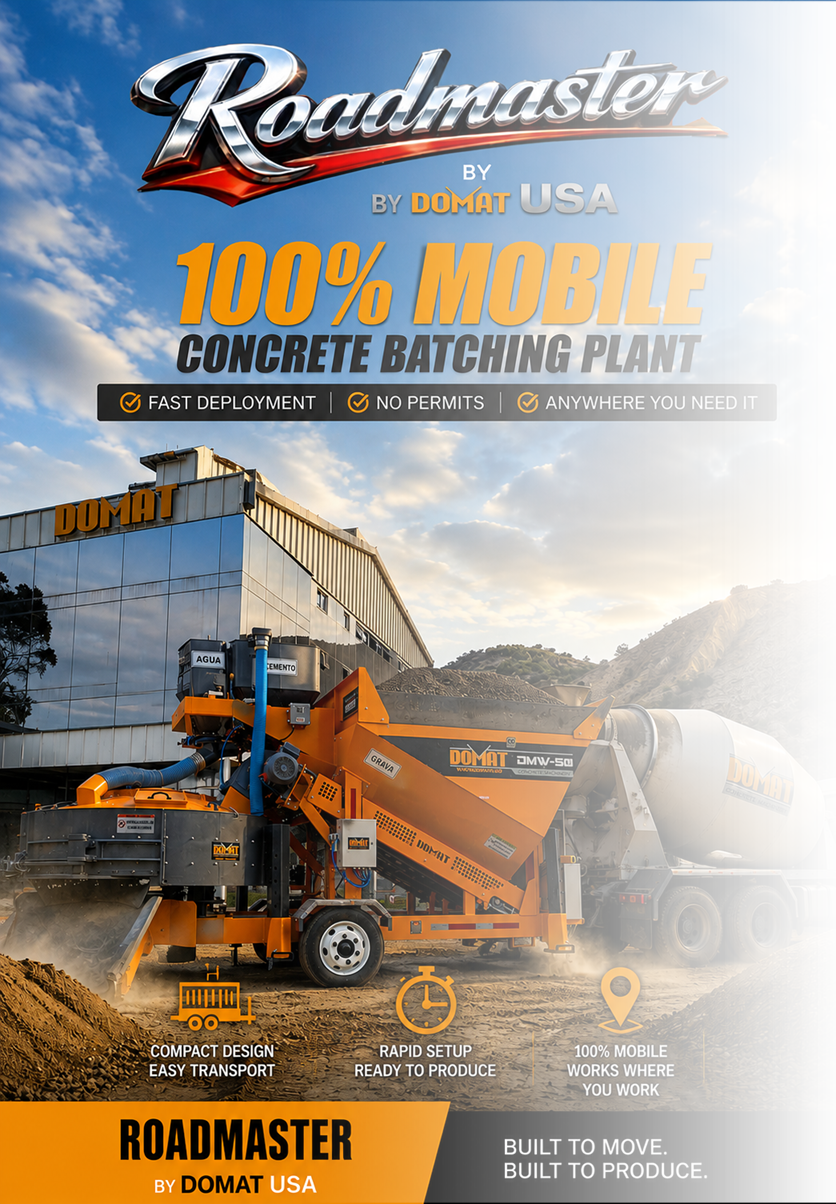 RoadMaster mobile concrete plant prepared for jobsite deployment